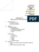 Isolation of crude catalase extract from potato