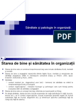 EPCD - Curs - Sanatate Si Patologie Organizationala - Prima Parte