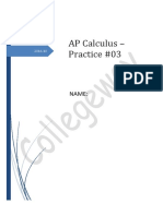 AP Calculus - Practice #03: Name