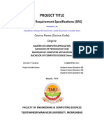 Project Title: Software Requirement Specifications (SRS)