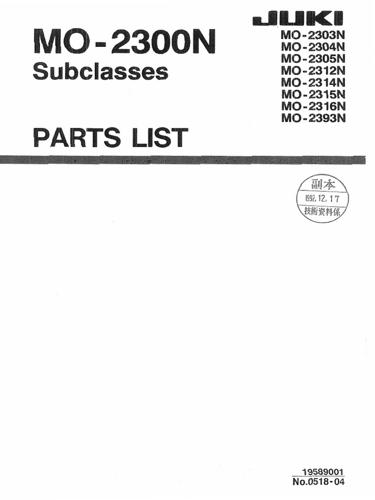 Piezas Juki 4200 | PDF