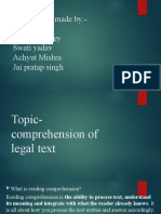 Topic - Legal Comprehension Text