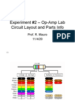 Experiment #2 - Op-Amp Lab Circuit Layout and Parts Info: Prof. R. Mauro 11/4/20