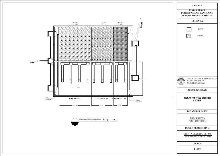 Denah Unit Roughing Filter Air Minum | PDF