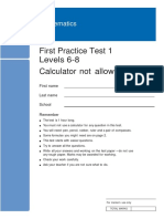 1st Practice Test 1 Levels 6-8 - No Calculator (384kB)