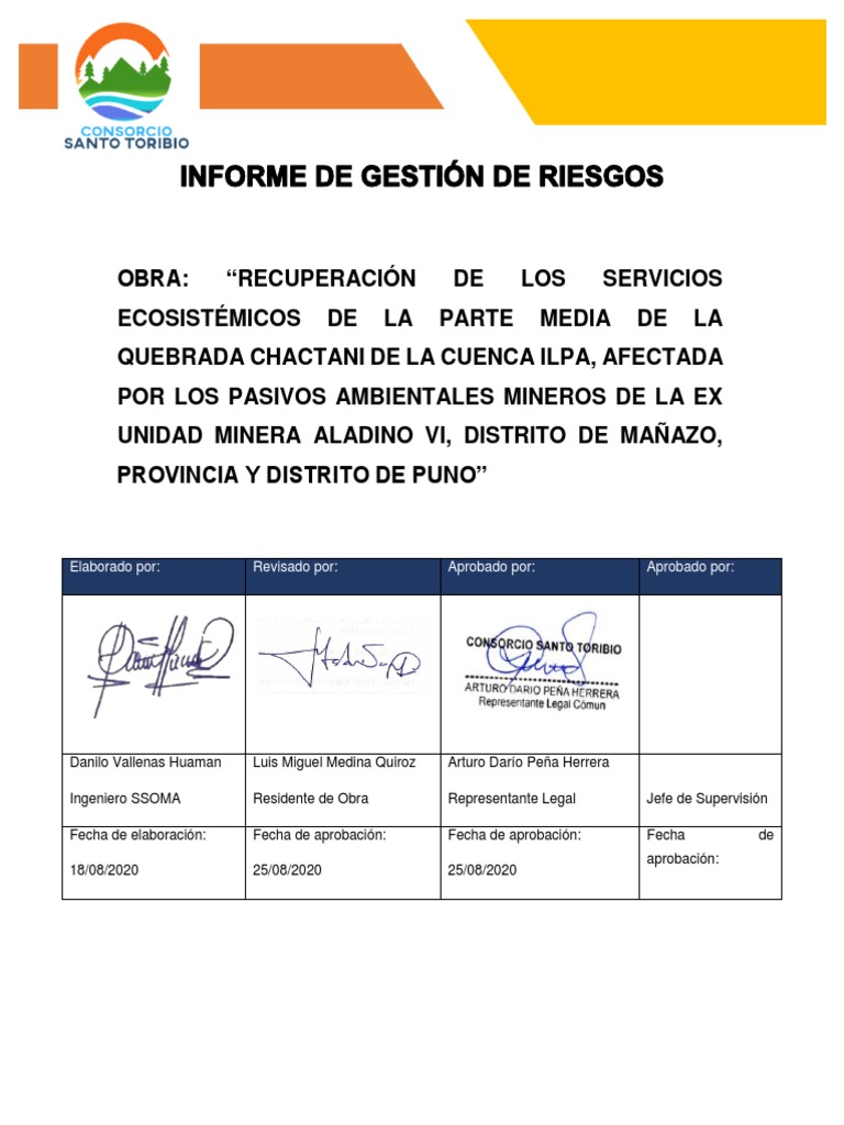 Anexo 5 Informe Gestion De Riesgos Pdf Temblores Riesgo
