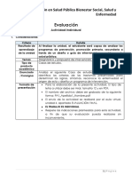 Evaluación Final de INTERVENCIÓN EN SALUD PÚBLICA BIENESTAR SOCIAL, SALUD Y ENFERMEDAD