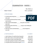Term 1 Examination Grade 8-German Paper-1