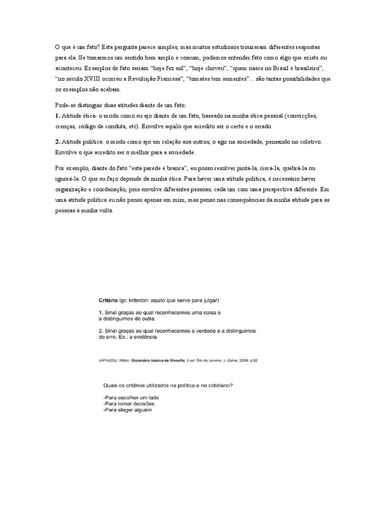 O Que É Um Fato PDF