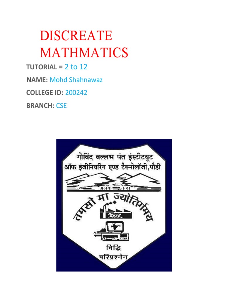 Discrete Mathematics Tutorial Series | PDF | Function (Mathematics ...