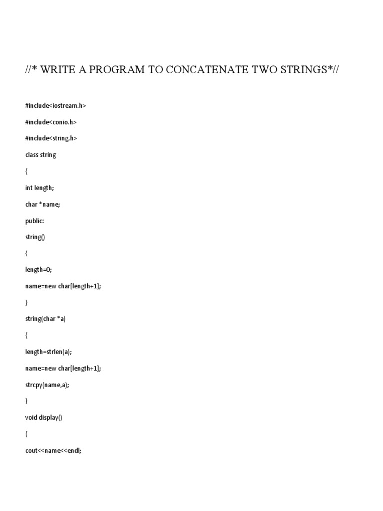 Concatenating Strings in C++ | PDF | Computers