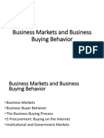 Business Markets and Business Buying Behavior