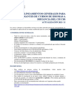 Lineamientos Generales para Estudiantes de Cursos de Idiomas A Distancia Del Ciucss