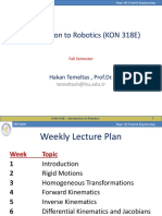 Introduction To Robotics (KON 318E) : Hakan Temeltas, Prof - DR