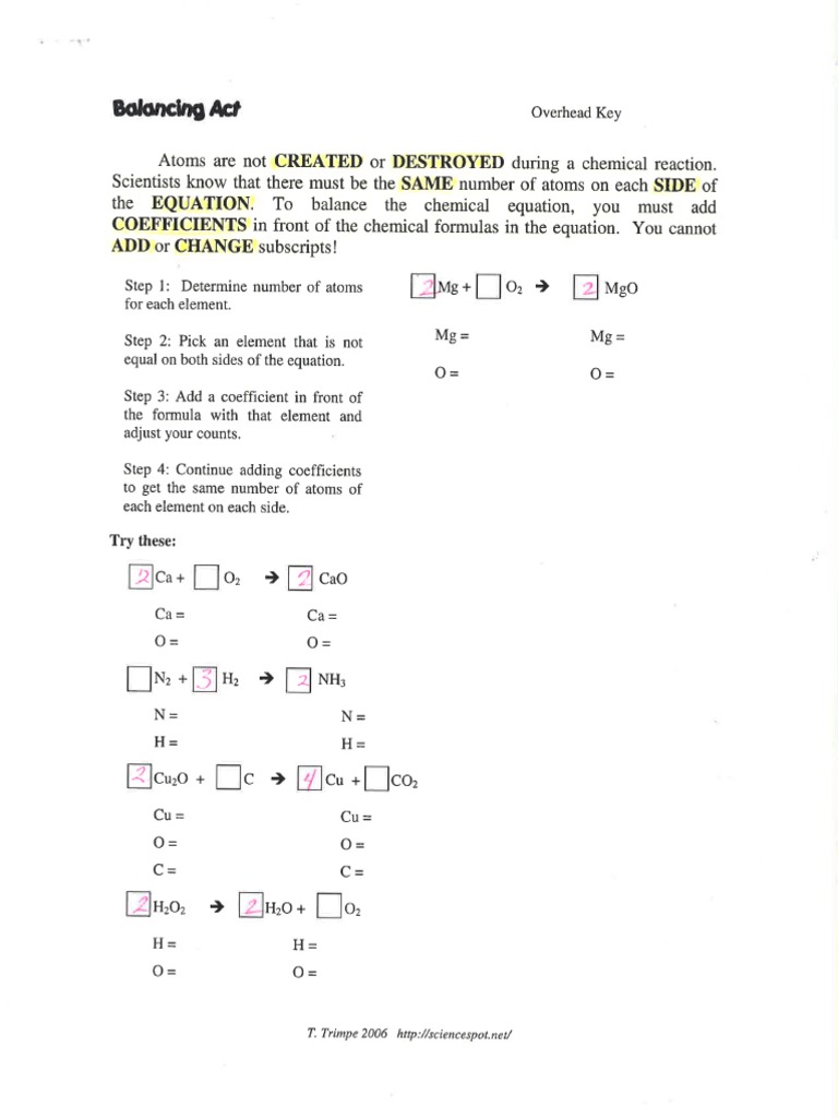 Balancing Act Worksheet | PDF