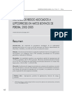 Andina: Factores de Riesgo Asociados A Leptospirosis en Hatos Bovinos de PEREIRA, 2002-2005