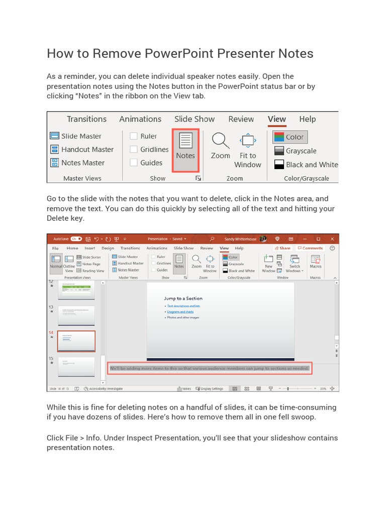 How To Remove PowerPoint Presenter Notes | PDF