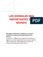 LOS ANIMALES MAS IMPORTANTES DEL MUNDO