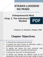 Pamantasan Lungsod NG Pasig: Entrepreneurial Mind Chap. 2. The Individual Entrepreneur Mindset