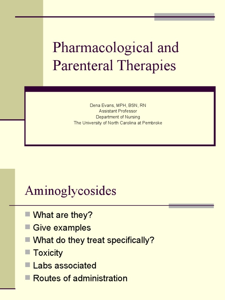 Pharmacological and Parenteral Therapies | PDF | Dose (Biochemistry ...