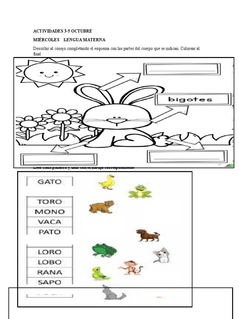 Actividades Educativas 3-5 Octubre | PDF | Artes del Lenguaje y ...