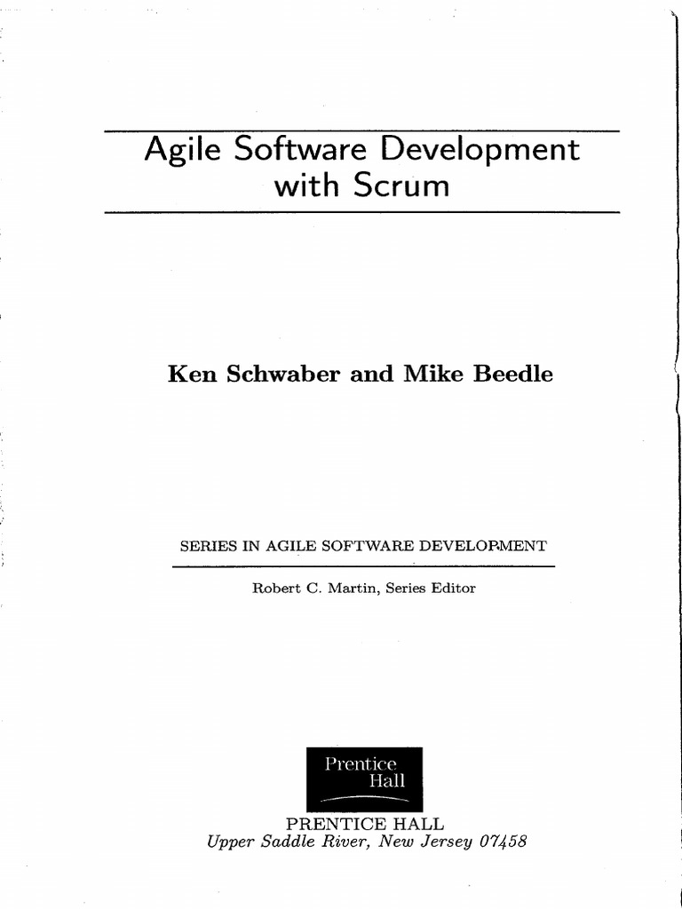 Ken Schwaber Mike Beedle Agile Software Development With Scrum