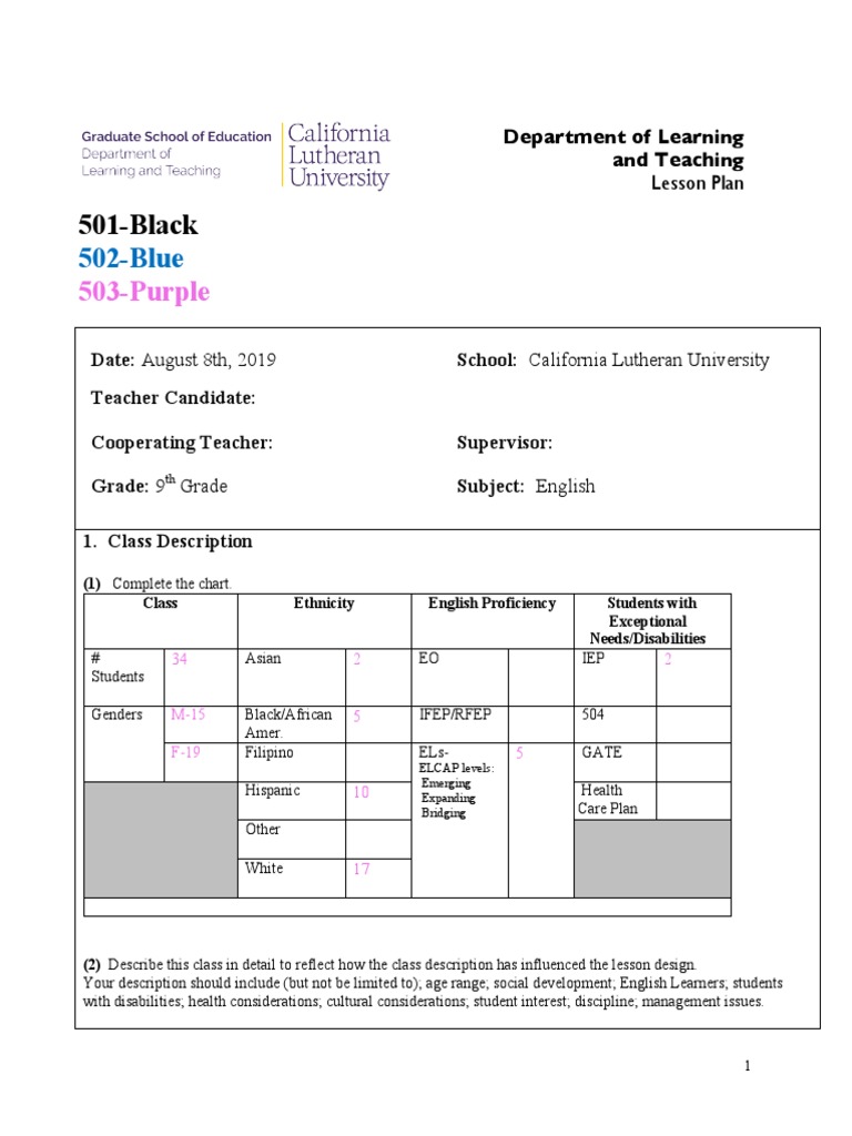 502 Lesson Plan Sample 2021 | PDF | Educational Assessment | Lesson Plan