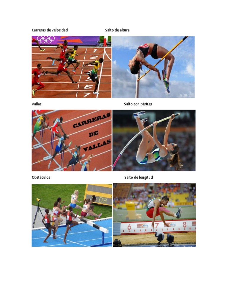 Tipos de saltos y carreras en atletismo | PDF