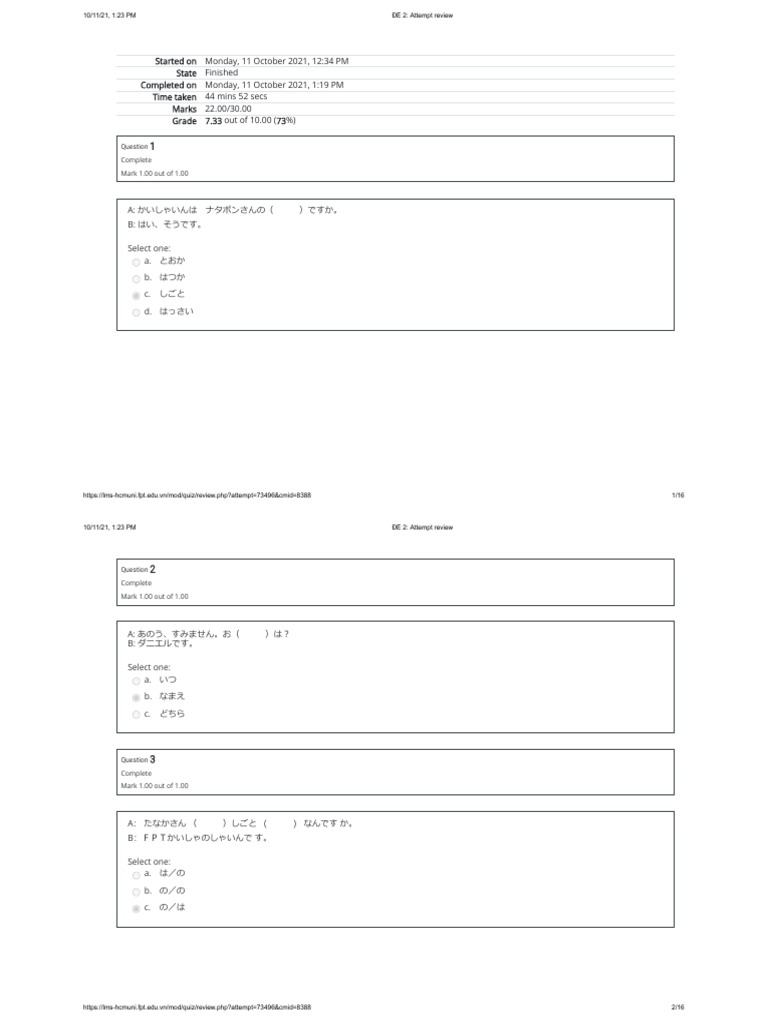 ĐỀ 2 - Attempt review | PDF