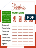 Fill in the Christmas SNOW Scattergories
