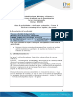 Guía de Actividades y Rúbrica de Evaluación - Unidad 2 - Tarea 3 - Técnicas Cromatográficas Líquida y de Gases