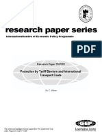Research Paper Series: Protection by Tariff Barriers and International Transport Costs