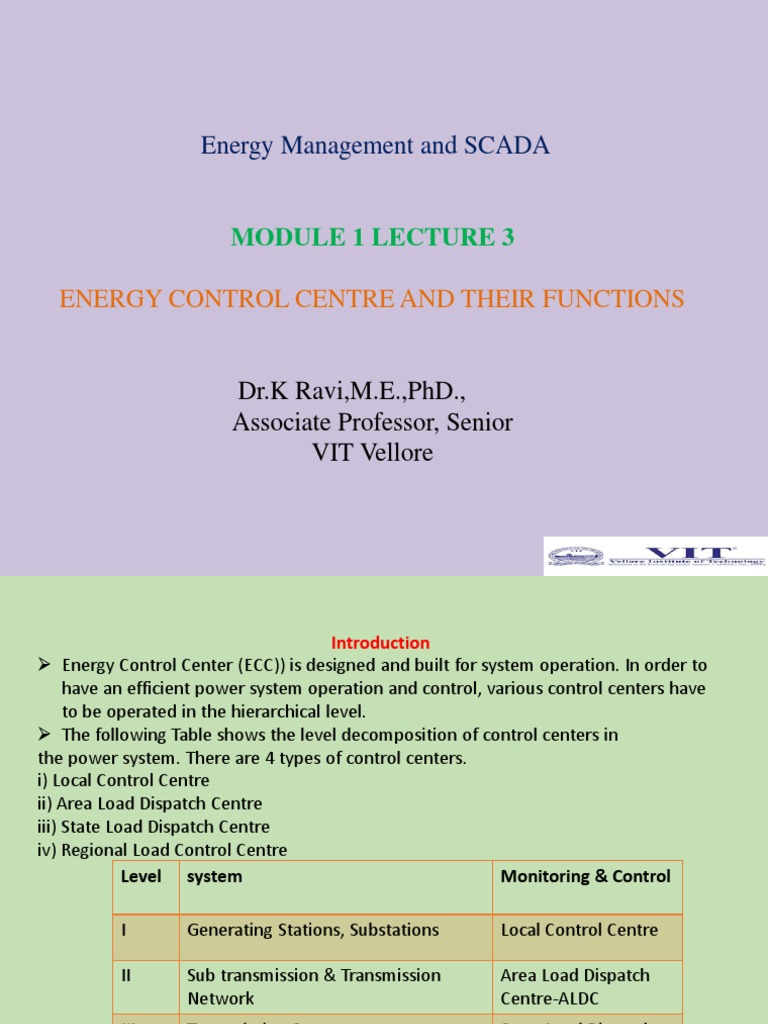 Energy Control Centers and SCADA Functions | PDF | Electrical ...