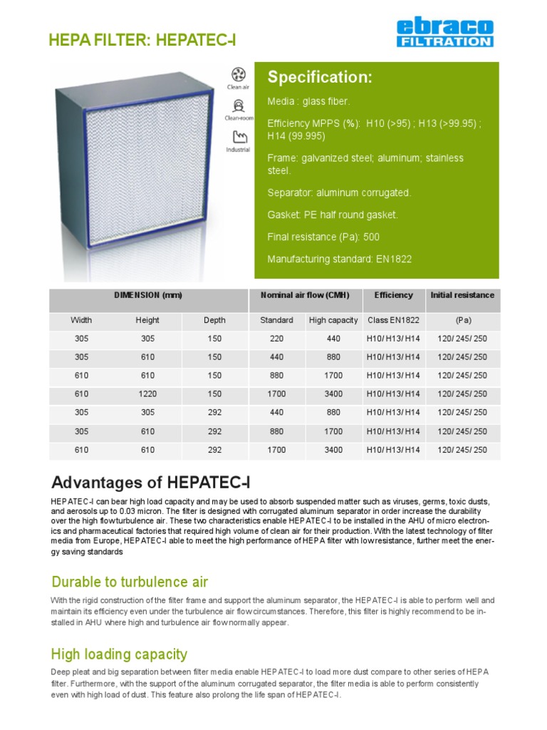HEPATEC-I Monoblock HEPA Filter Overview | PDF | Building Engineering ...