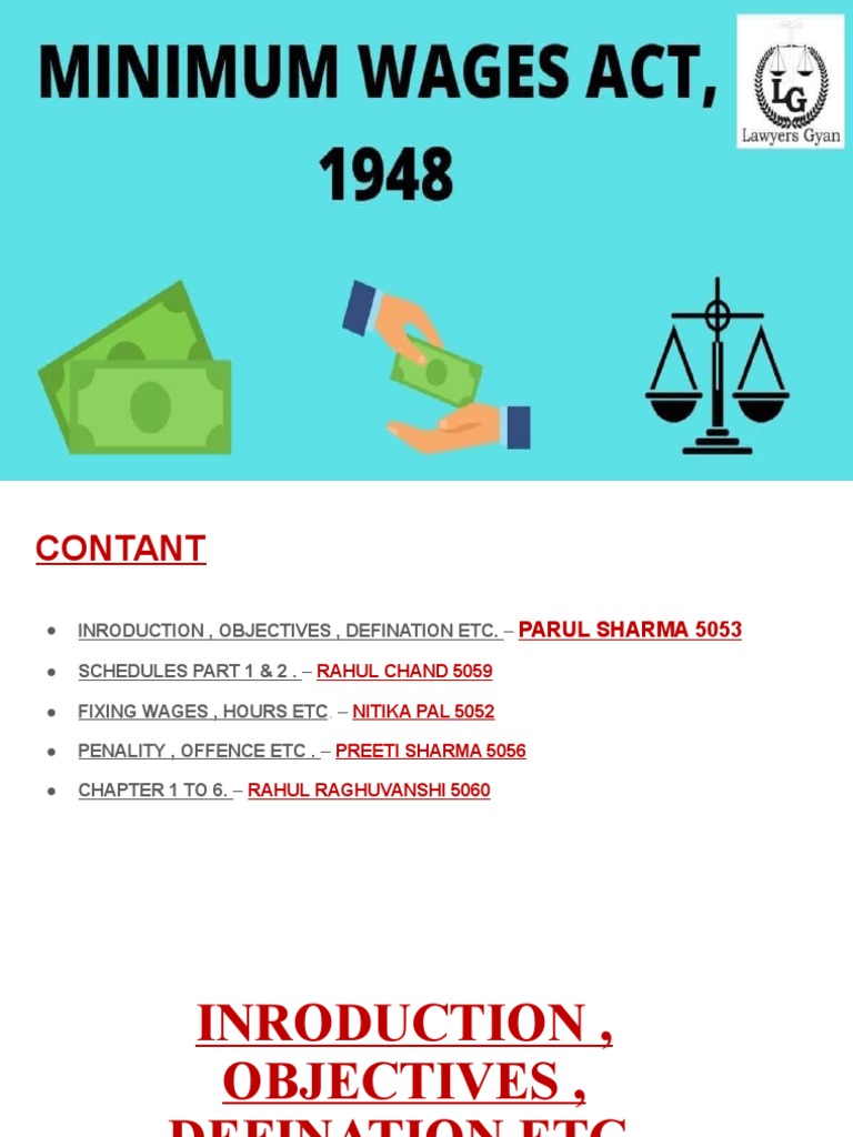 Minimum Wages Act India PDF Employment Wage
