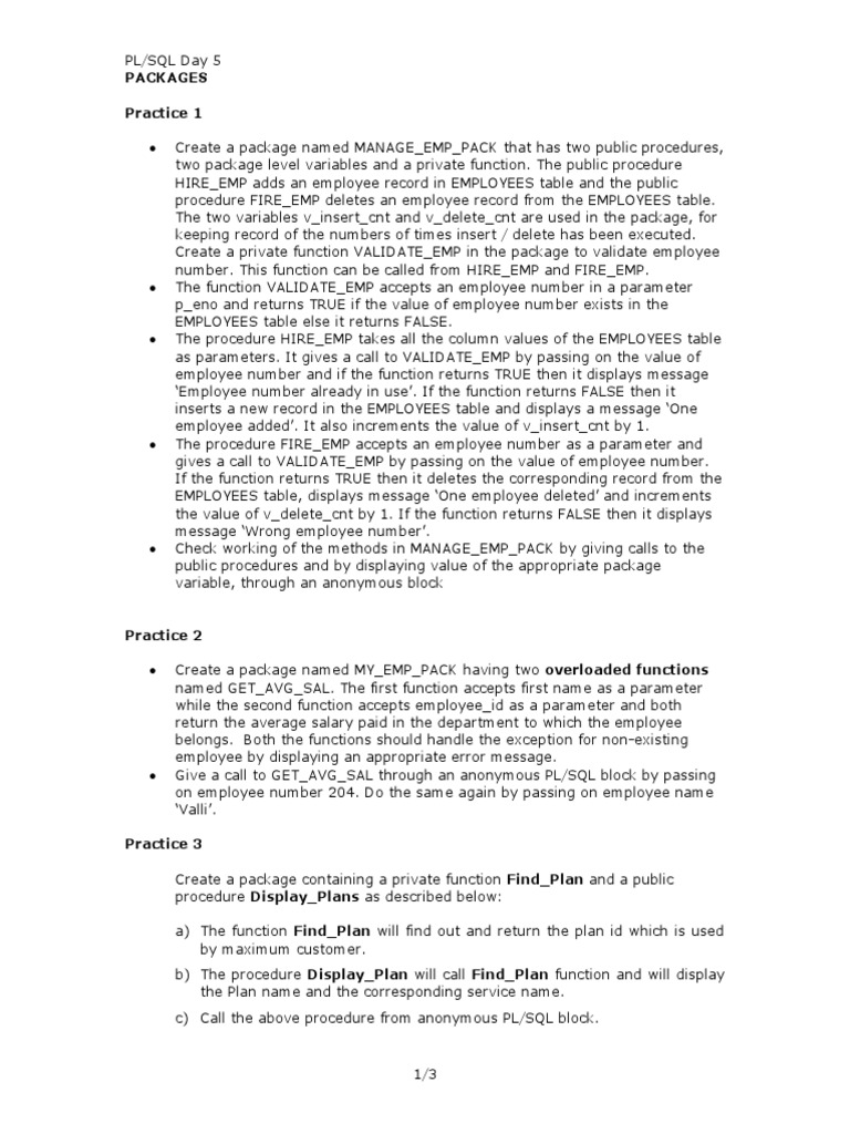 PLSQL Assignments Day5 Final | PDF | Subroutine | Parameter (Computer ...
