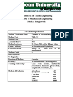 European University of Bangladesh - Elements of Machine Design Module - TXE-310