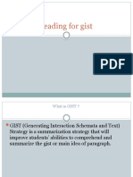 Reading for Gist Summary