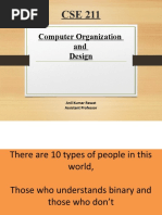 0 Lecture CSE - 211 (Computer Organisation and Design)