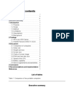 Executive Summary: List of Tables