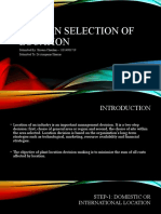 P&OM Presentation - Steps in Selection of Location