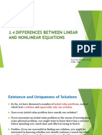 2.4 Differences Between Linear and Nonlinear Equations