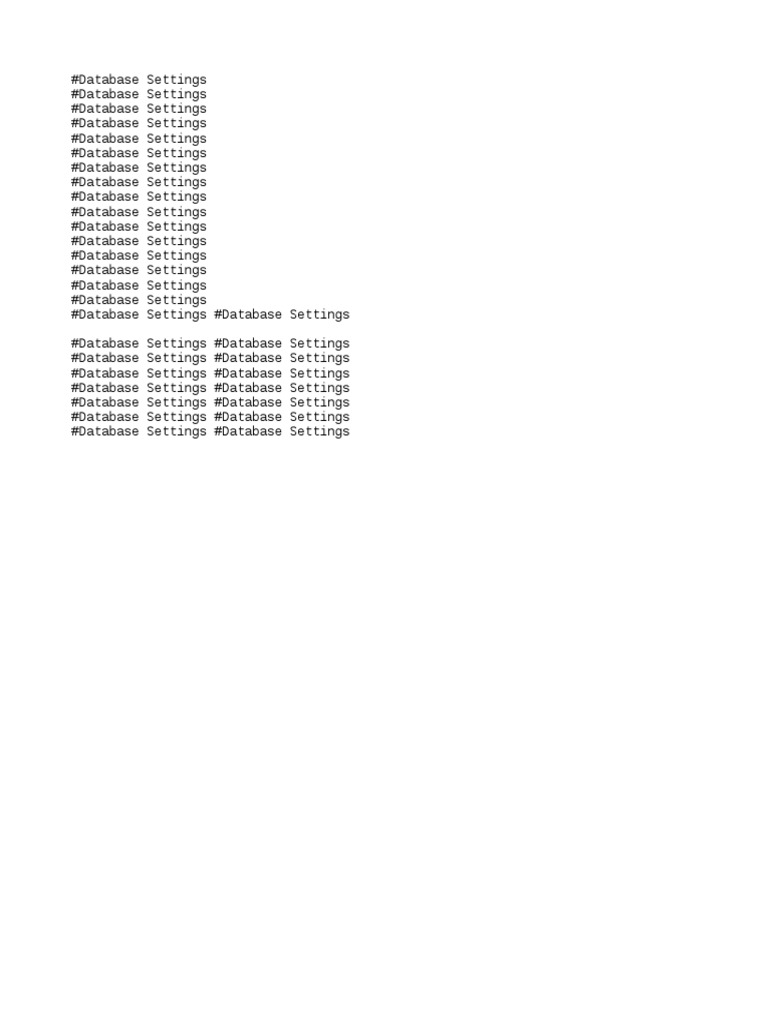 Database Settings Guide | PDF | Computers