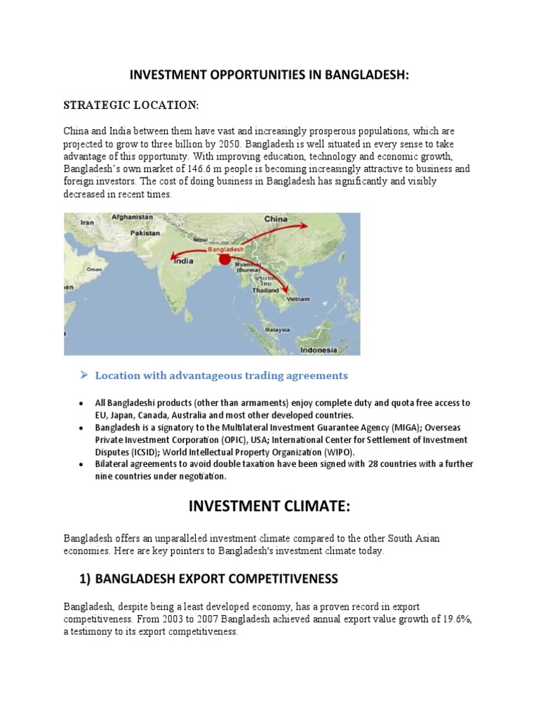 Investment Opportunities in Bangladesh | PDF | Foreign Direct ...