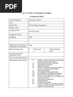 LSC Uos Ba in Business Studies: Assignment Brief