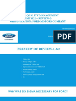 Total Quality Management BMT1022 - REVIEW-3 Organization: Ford Motors Company