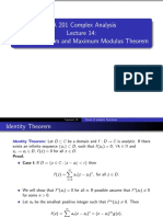 MA 201 Complex Analysis Identity Theorem and Maximum Modulus Theorem