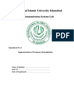 International Islamic University Islamabad: Communication Systems Lab