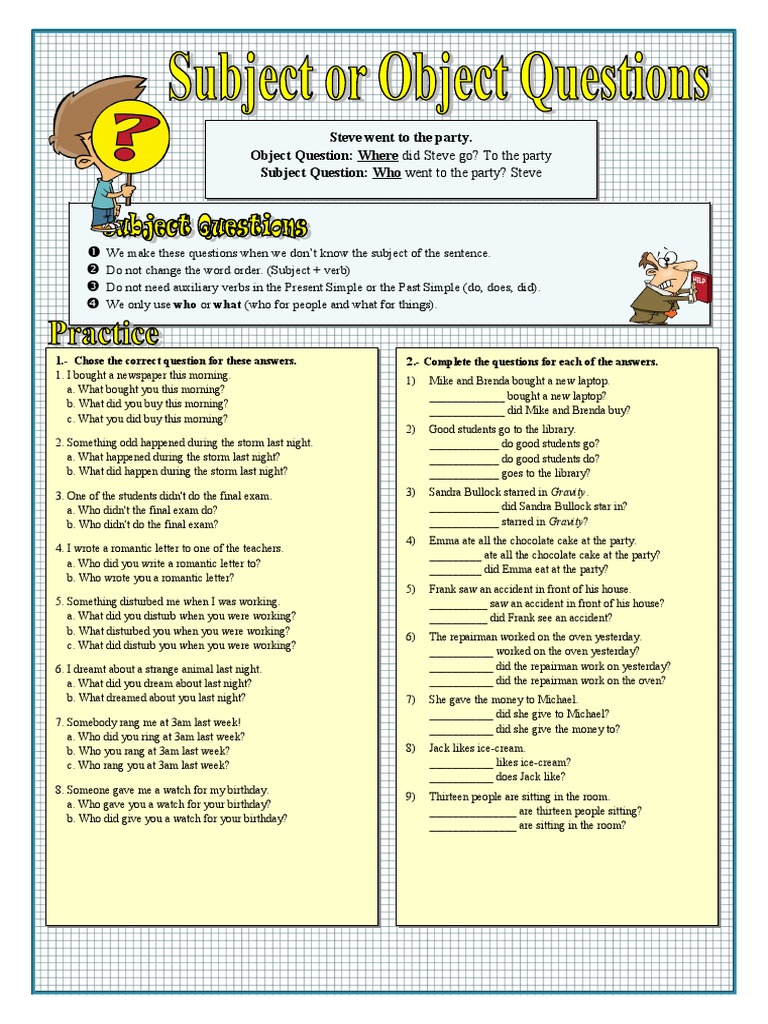 Forming Questions in English Grammar | PDF | Subject (Grammar) | Question