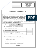 Compito di controllo n° 1 2021-2022 terzo anno